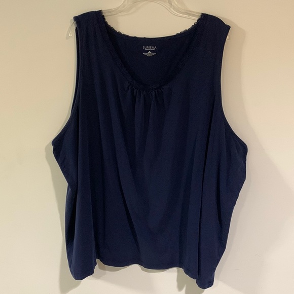 Catherines Tops - Catherines Suprema Navy Blue Tank Top, Size 5X (34/36)